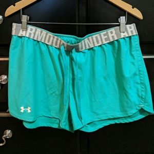 Under armour teal shorts large
